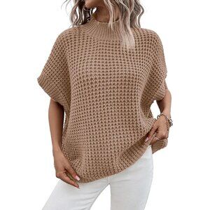 Women's Acrylic Knit Pullover Sweater Vest Short Sleeve Casual Tops